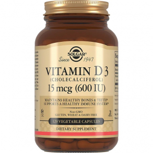 Solgar: Vitamin D3 600IU. Витамин D3 600МЕ капс 240мг №120 БАД